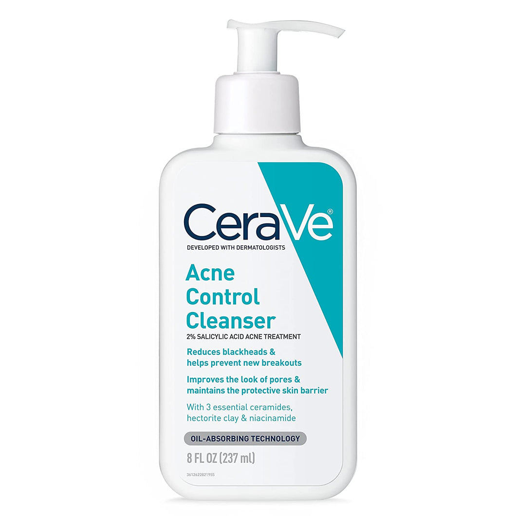 CeraVe Face Wash Acne Treatment | Salicylic Acid Cleanser with Purifying Clay for Oily Skin | Blackhead Remover and Clogged Pore Control |237ml
